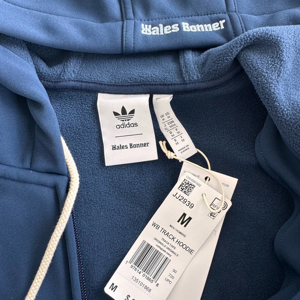 Adidas Navy Blue Wales Bonner zip up jacket hoodie